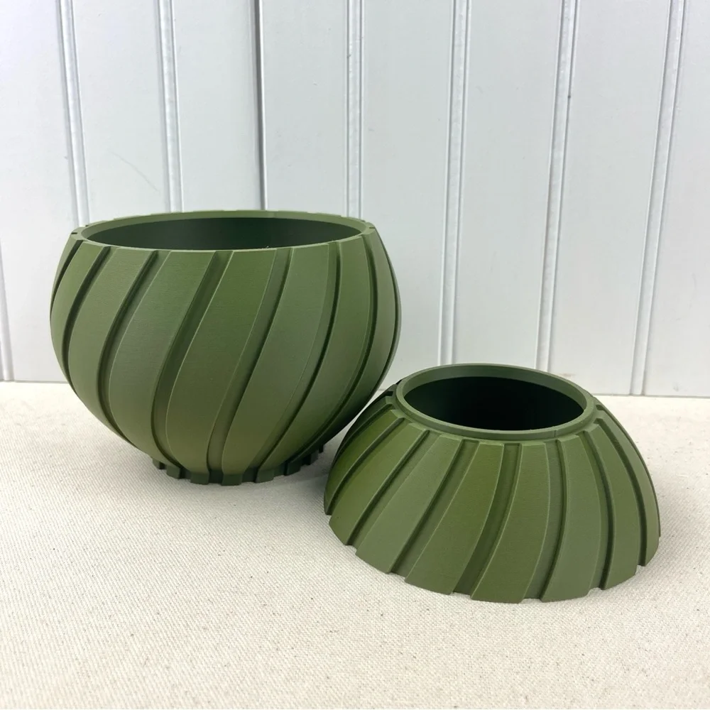 Indoor Flower Pot w/ Drainage Hole and Drip Tray, Maki Planter Pot - Picture 6 of 7